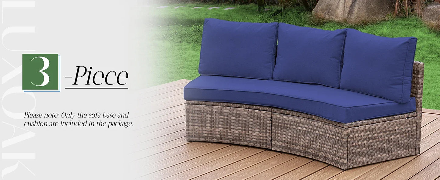 Furniture Sets, 3 Piece Half-Moon Sectional Round Sofa Set - Ohberri
