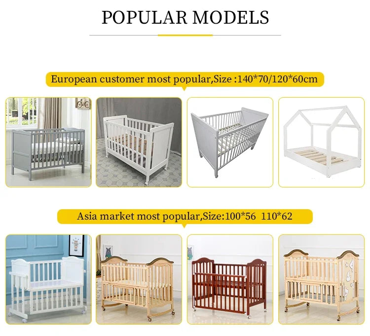 5 in 1 Adjustable Height Convertible Wood Baby Crib - Ohberri