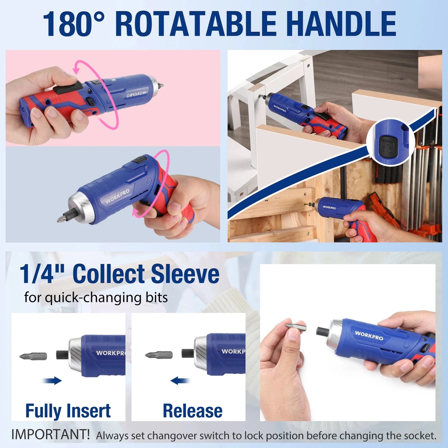 WORKPRO 3.7V Electric Screwdriver with 18pc Tool Kit Ohberri