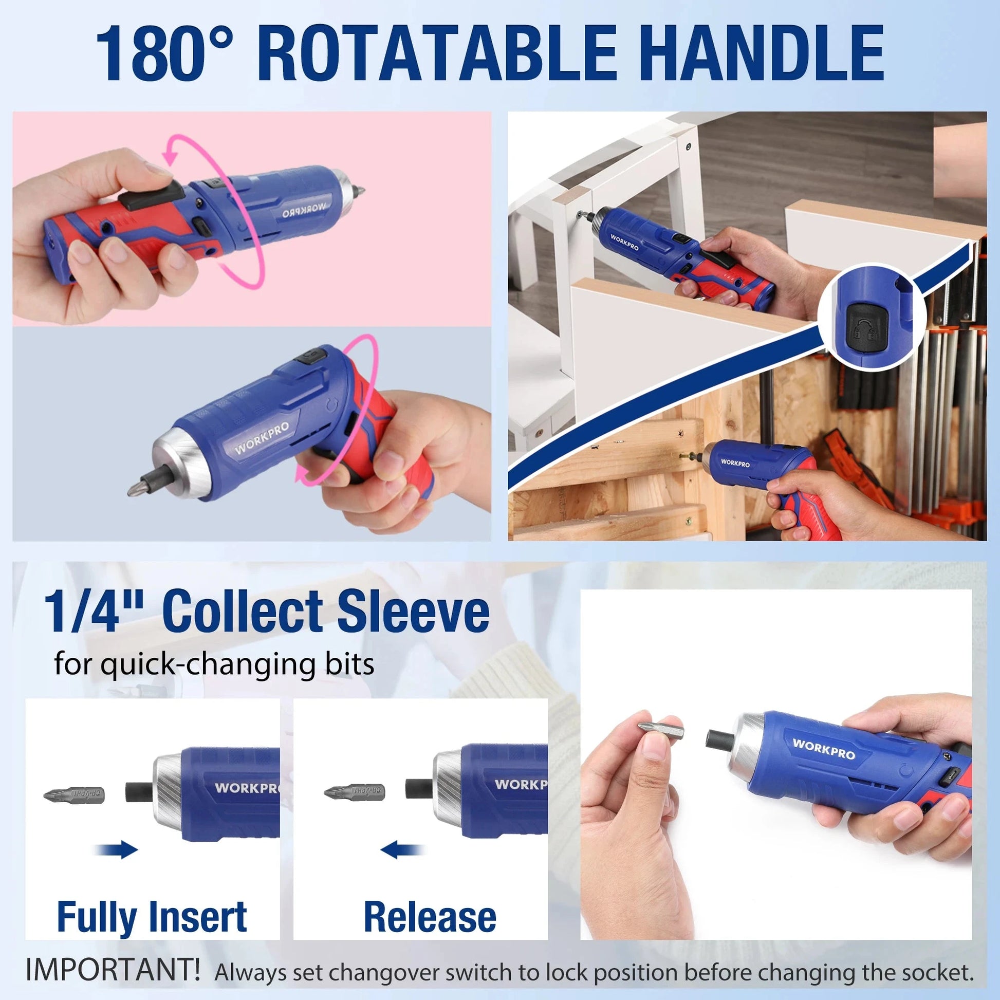 WORKPRO 3.7V Electric Screwdriver with 18pc Tool Kit Ohberri