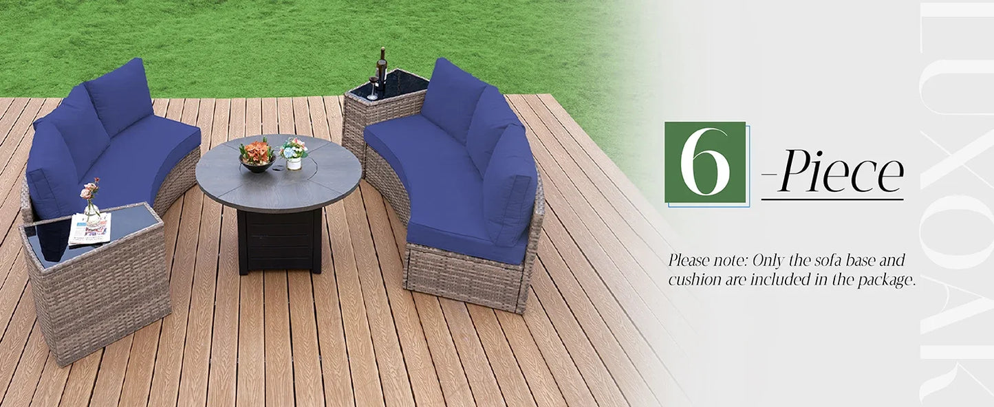 Furniture Sets, 3 Piece Half-Moon Sectional Round Sofa Set - Ohberri