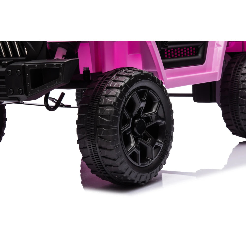 Kids Ride on Truck Car w/ Remote, Bluetooth,pink Ohberri