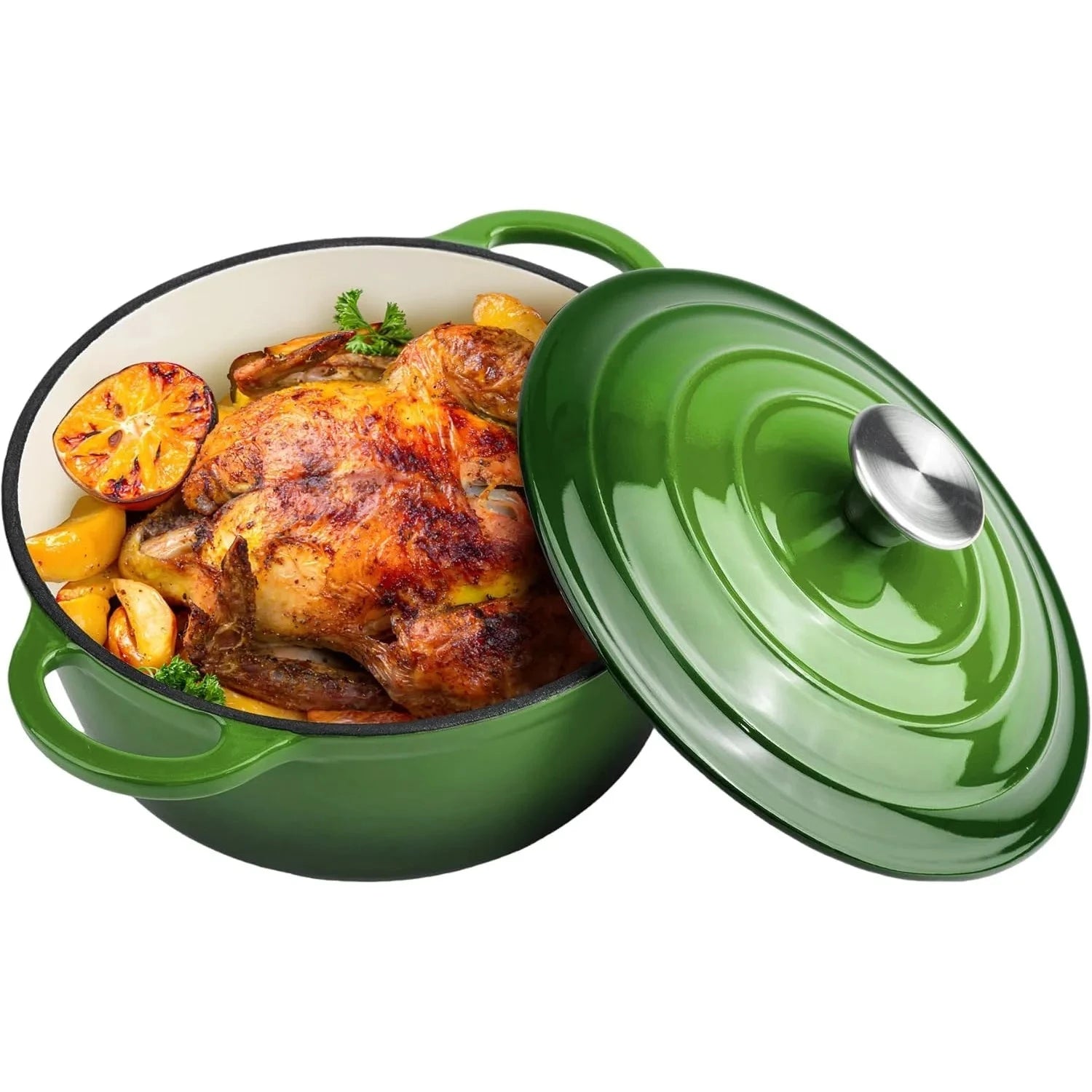 3 Quart Enameled Cast Iron Dutch Oven Pot with Lid, Oven Safe up to 550° Ohberri