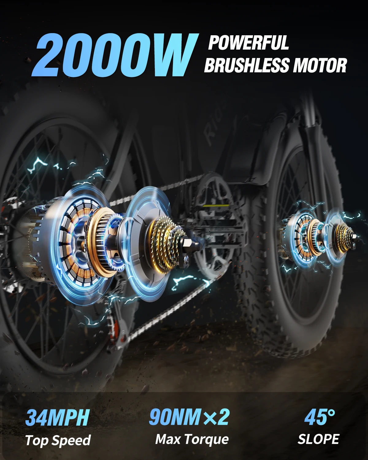 Electric Bicycle 2000W Dual Motor 52V40AH Dual Battery  55KM/H - Ohberri