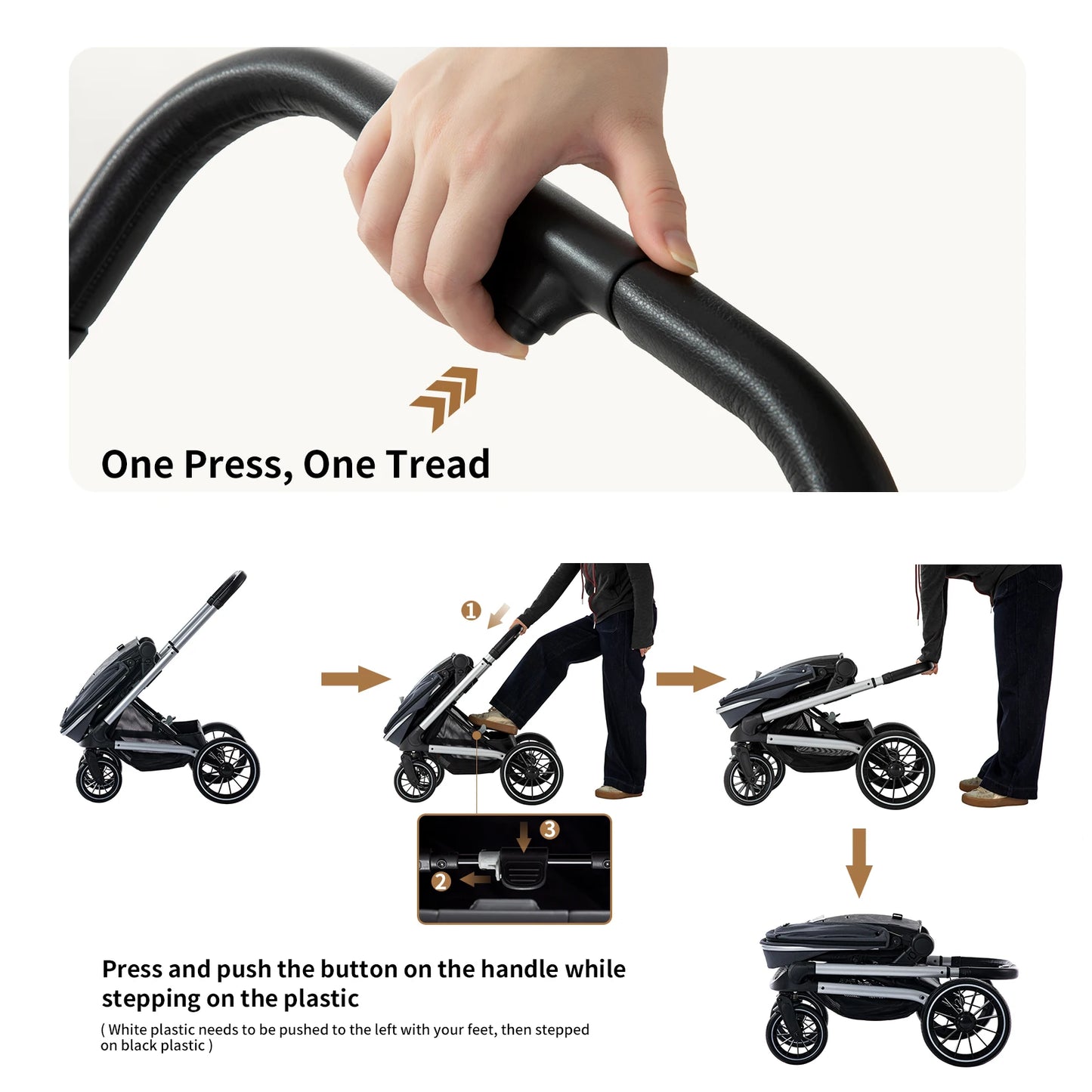 Baby Stroller Reversible Seat with Bassinet Mode - Ohberri