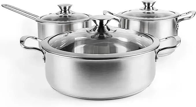 Stainless Steel Cookware Set, 16-Piece Pots and Pans Set Non Toxic Ohberri