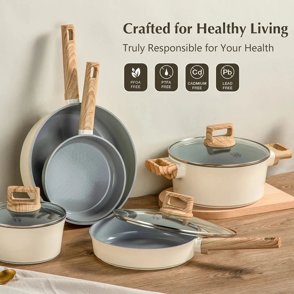 8 Piece Pan and Pot Set with Lid Ohberri