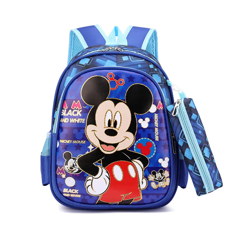 Disney Spiderman Unisex Backpacks Large Capacity Gilding Print Schoolbag For Children's Gifts With Pen Case - Ohberri