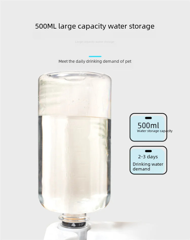 Double Bowl Automatic Watering Pet Anti-overturn Rice Plastic Cat Dog Food Bowl Cats Dogs Pet Tableware Ohberri