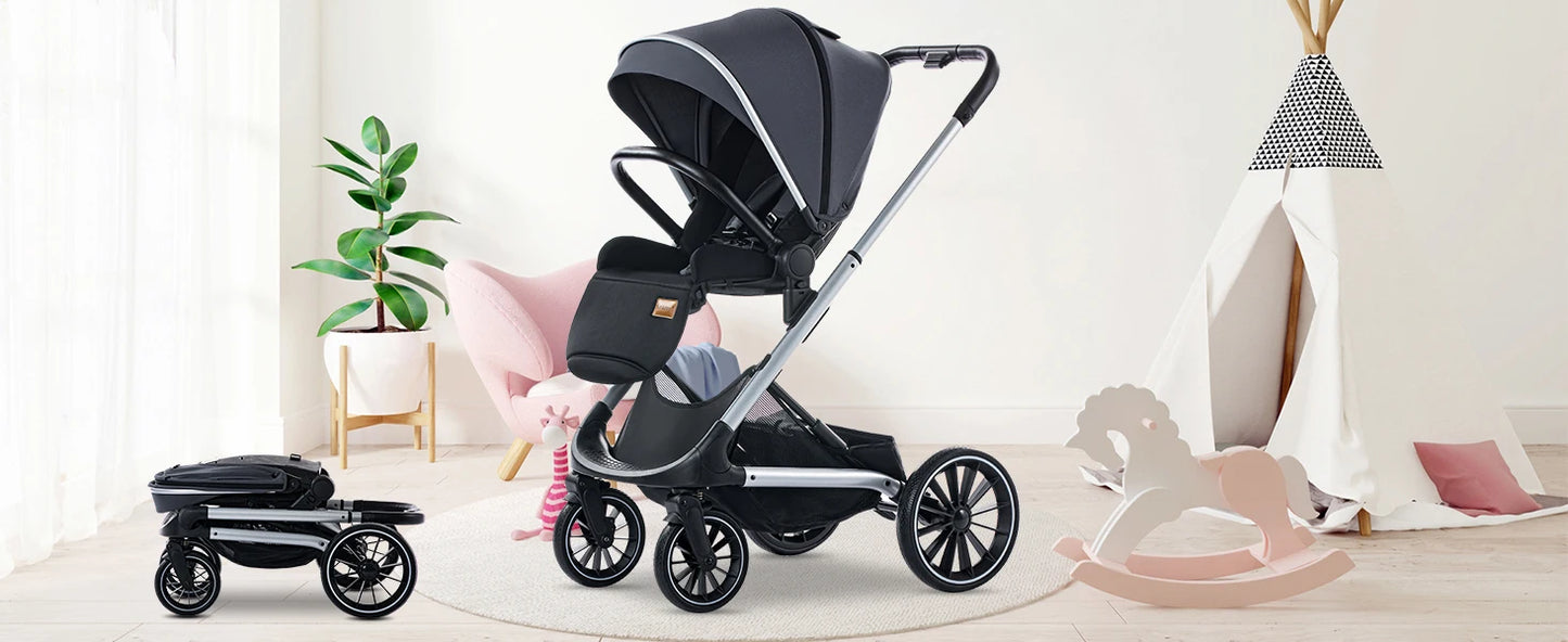 Baby Stroller Reversible Seat with Bassinet Mode - Ohberri