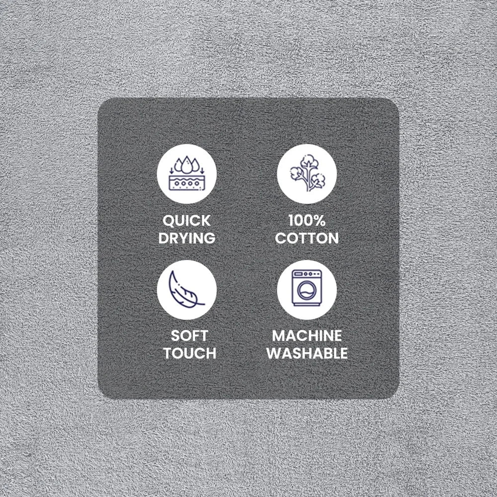 10 Piece Cotton Towel Set Soft Absorbent Bath Towels Durable Washcloths Hand Towels Popcorn Textured Border - Ohberri