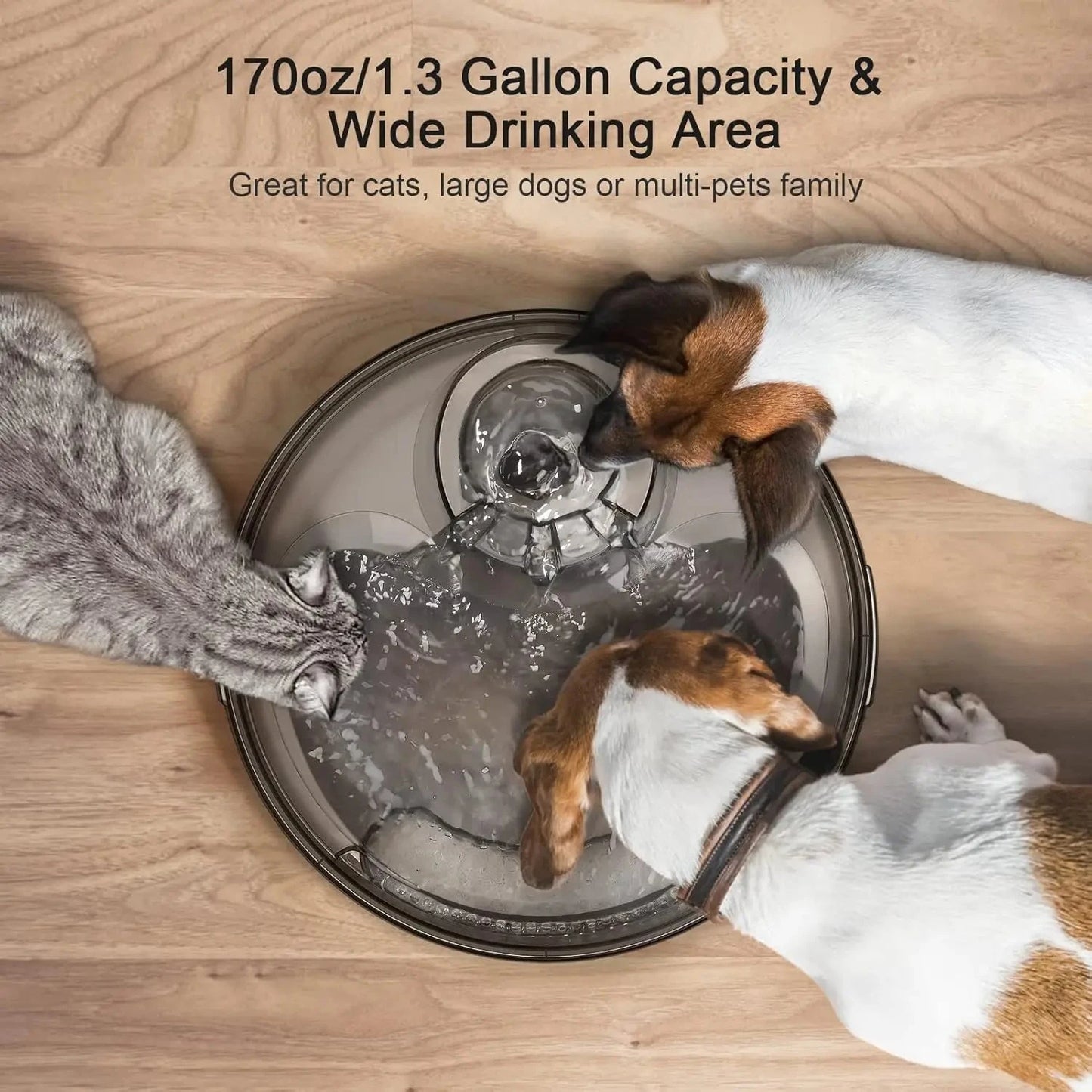 Pet Fountain, 170oz/1.3Gallon/5L Large Automatic Water Dispenser Ohberri