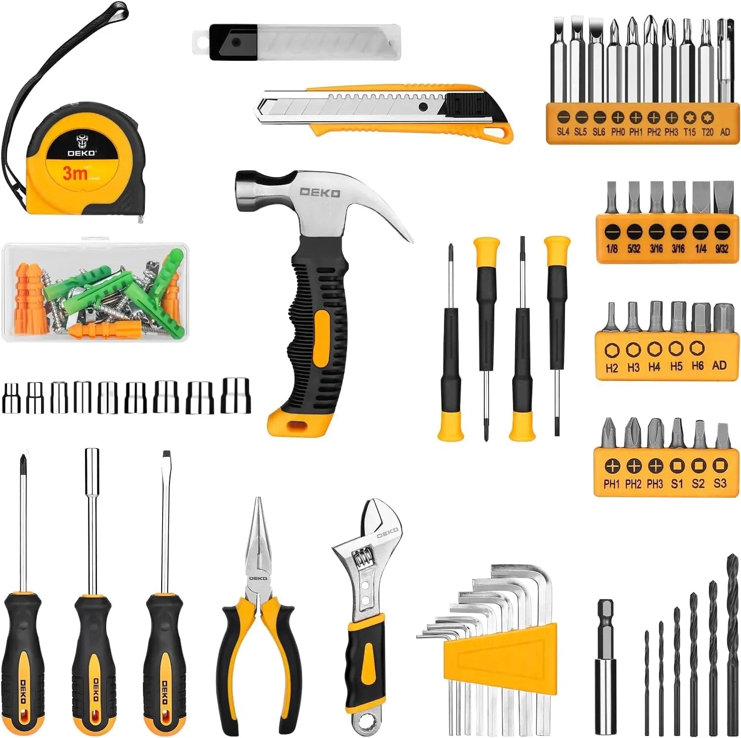 DEKO 126 Piece Power Tool Combo Kits with 8V Cordless Drill, 10MM 3/8'' Ohberri