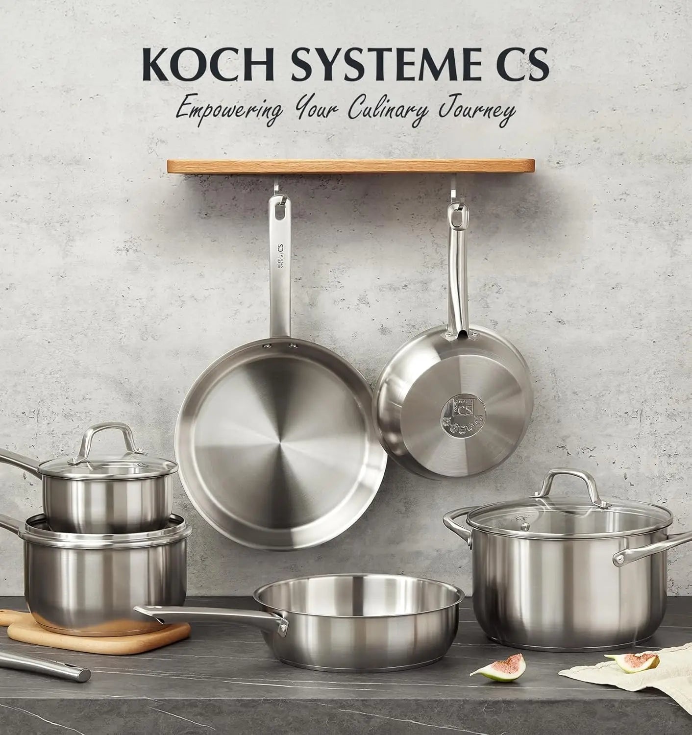 10 Piece Stainless Steel Pots and Pans Set, Induction Ready, Oven Safe to 450°F Ohberri