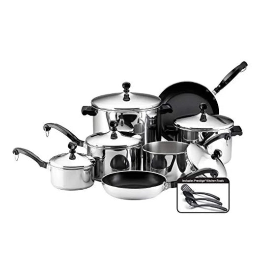 Classic Stainless Steel Cookware Pots and Pans Set 15Piece Ohberri