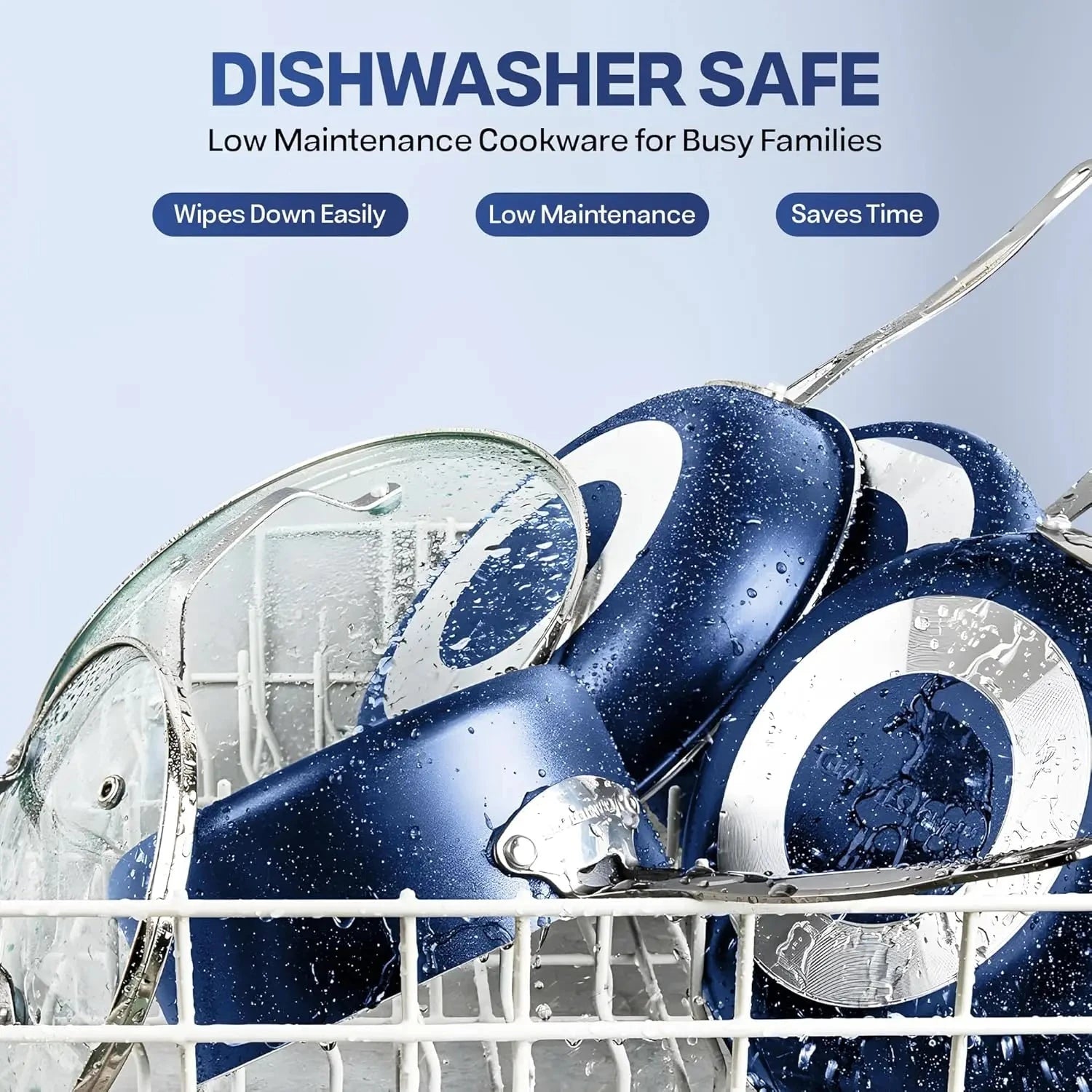 True 20 Pc Pots and Pans Set Non Stick Cookware Set with Deep Square Pan and Bakeware Set, Non Toxic Ohberri