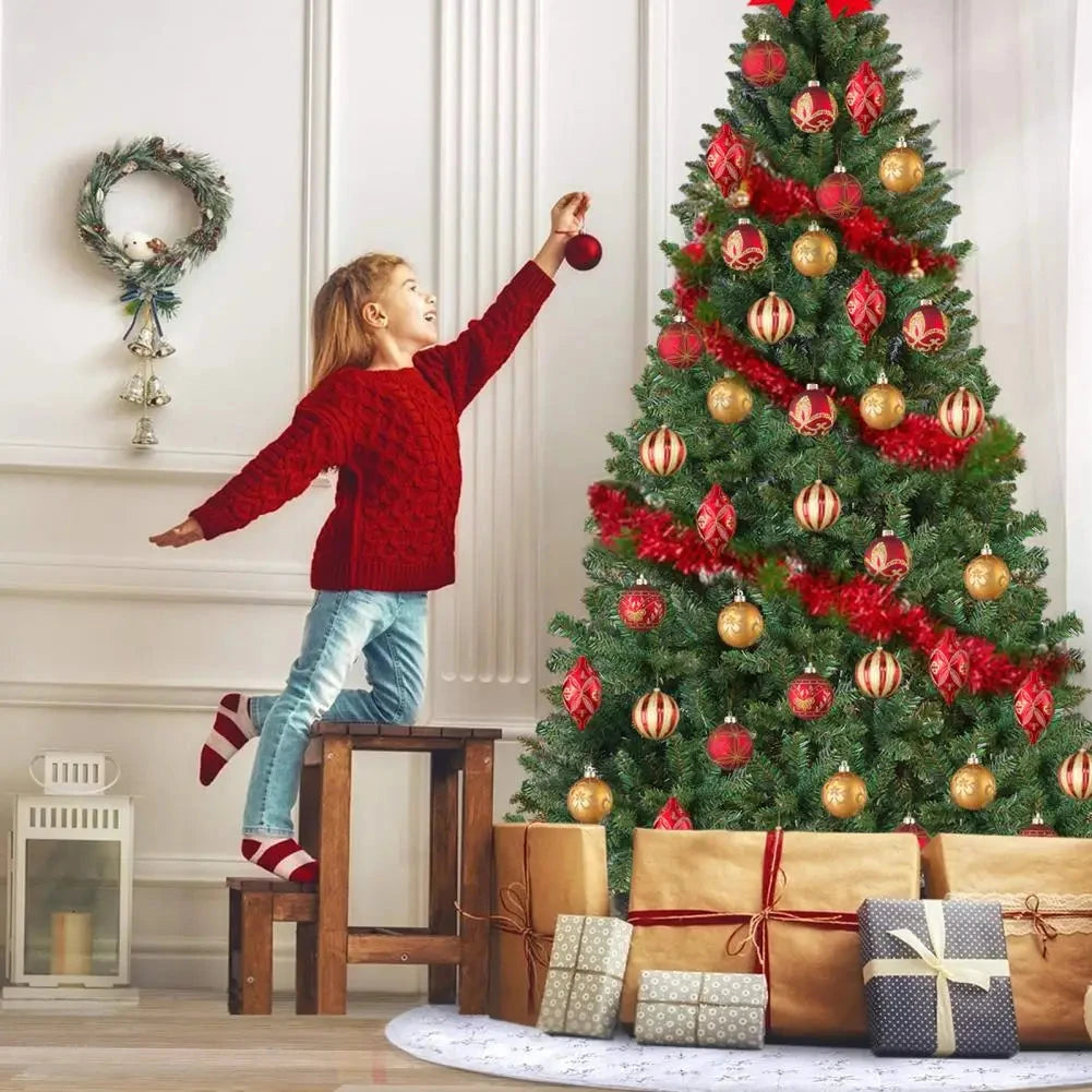 8FT Artificial Christmas Tree, Christmas Holiday Pencil Tree with Thick Branch Tips Ohberri