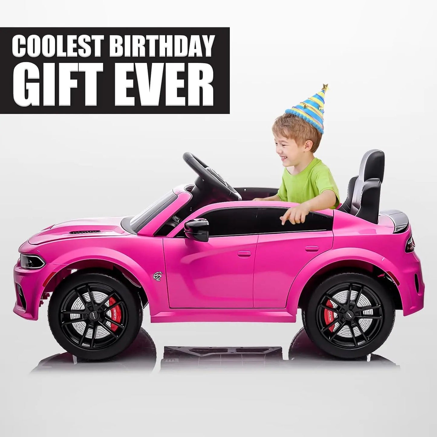 12V Licensed Dodge Charger SRT Hellcat Kids Electric Ride On Car Ohberri