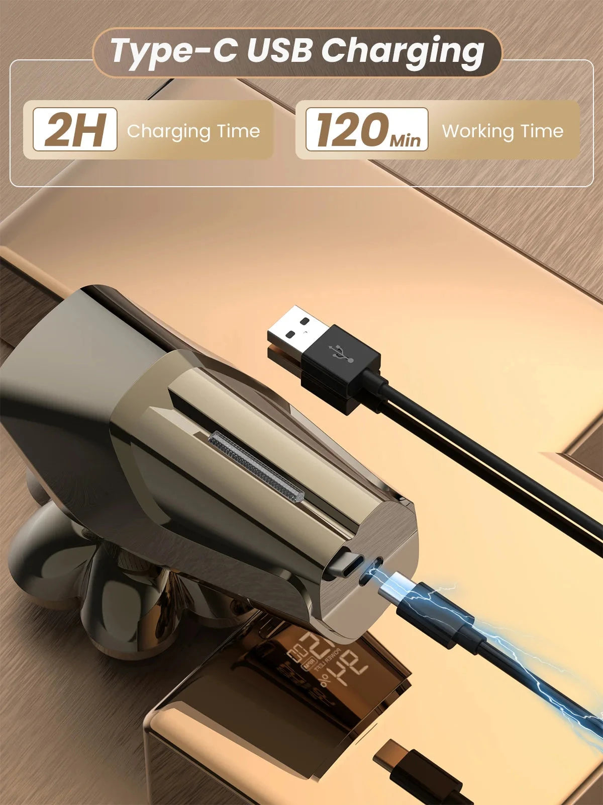 5 In 1 Electric Head Shaver for Bald Men 7D Cordless Razor with Hair Trimmer Multifunctional Ohberri