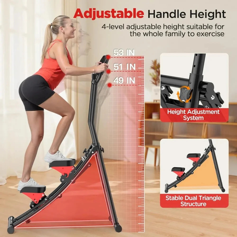 "Compact Home Stair Climber for Full-Body Workout with Adjustable Handlebar and Pedals" Ohberri
