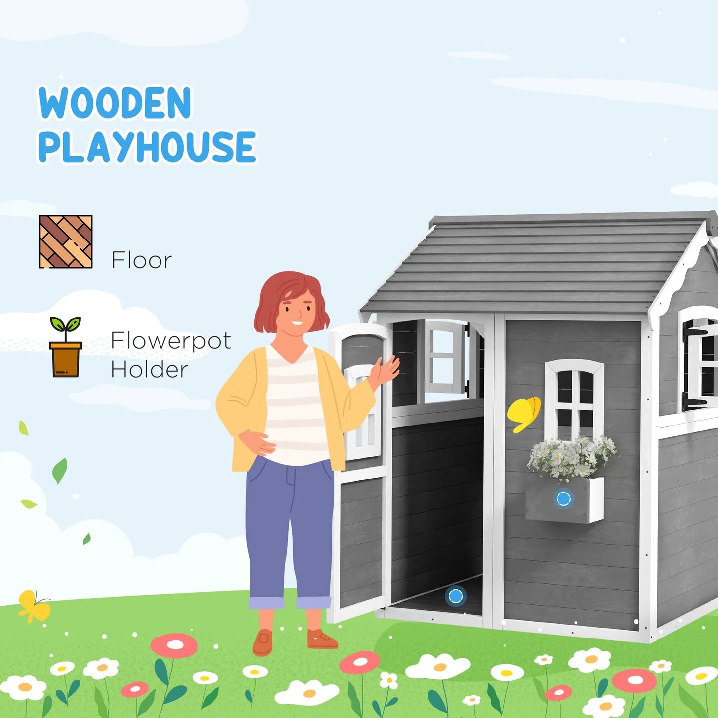 Playhouse for Kids, Outdoor Wooden Ohberri