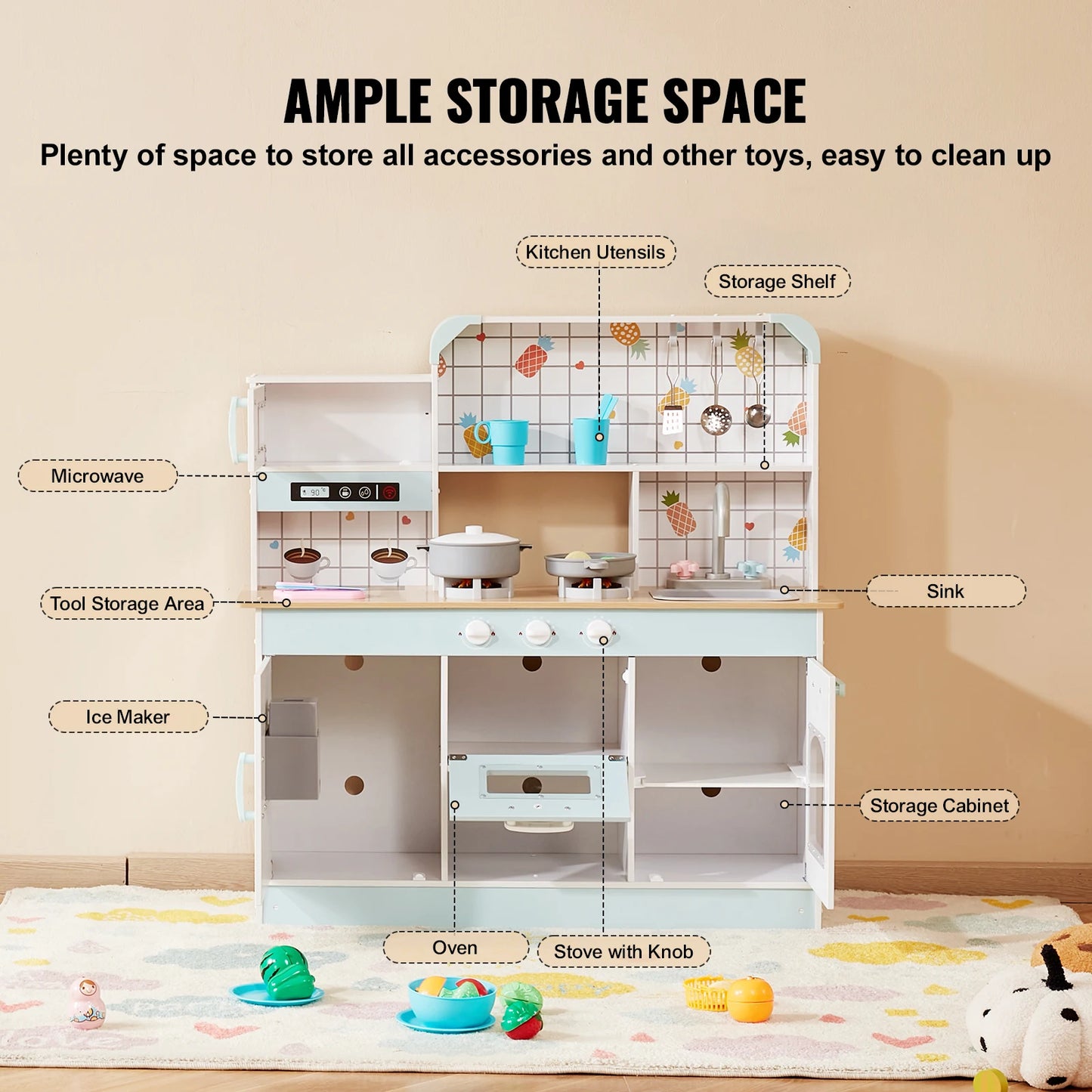 Kitchen Play Set Simulated Cooking Food Tableware - Ohberri