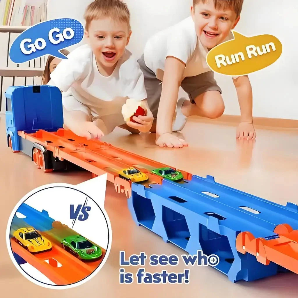 Large Car Transporter Truck Folding Track Racing Vehicle Ohberri