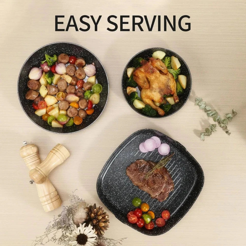 23pcs Ceramic Pots and Pans Set, Nonstick Detachable Handle Cookware Ohberri