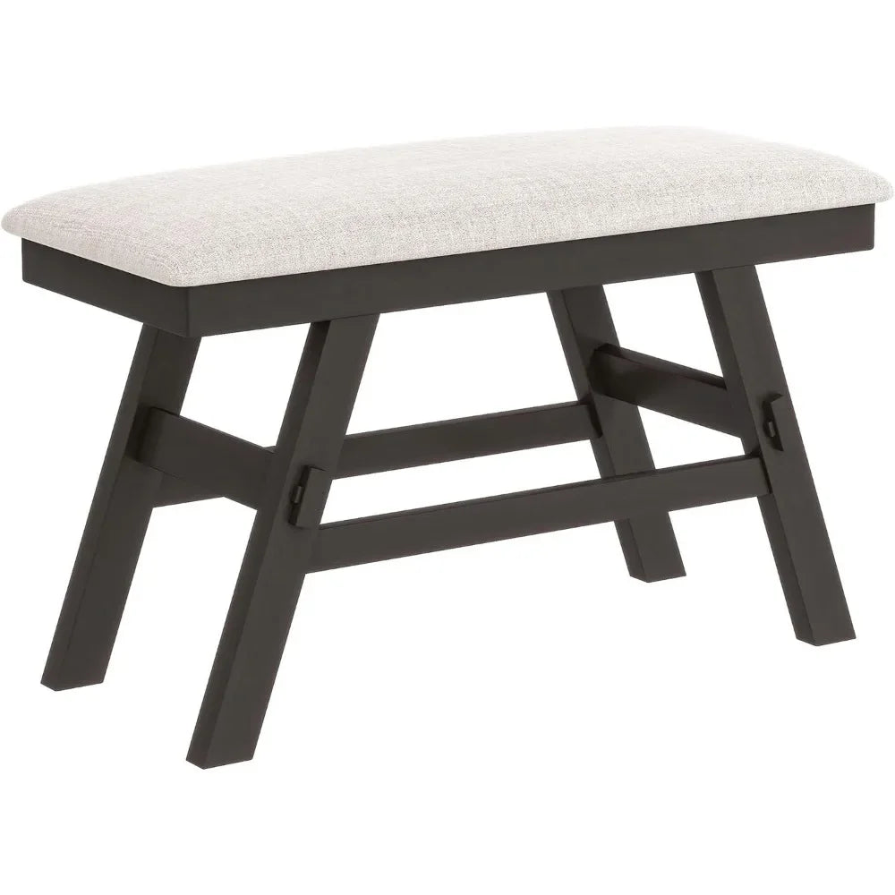 Farmhouse Dining Room Table Set with Storage Shelf Wooden 6 Piece Kitchen Table Set with Bench and Chairs - Ohberri