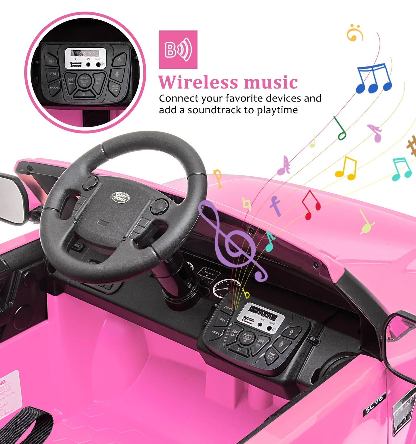 12V 4.5 MPH Ride on Car with Parent Remote Control Music Player MP3 LED Lights Ohberri