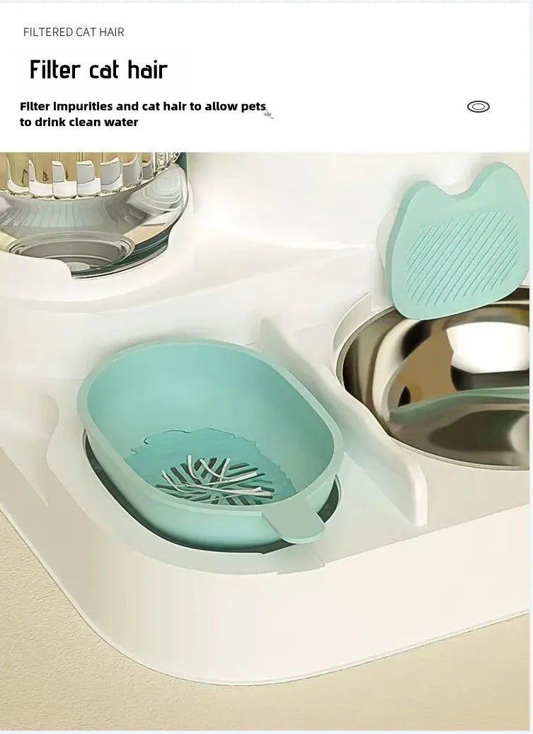 Cat bowl automatic feeder for cats, dogs, pets, water dispensers, integrated cat bowl, cat food basin, dogs, eating, drinking wa Ohberri