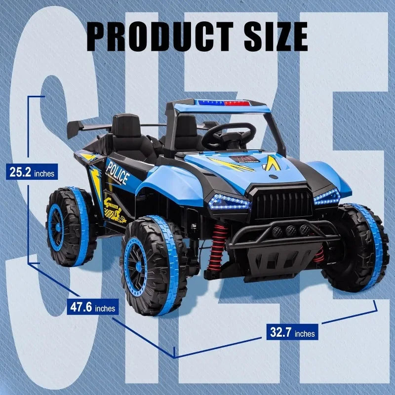 24V Police Car Ride On with Remote Control (Blue) Ohberri