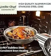 Stainless Steel Cookware Set, 5 Ply 14 Piece Stainless Steel Pot and Pan Set-Induction Ohberri