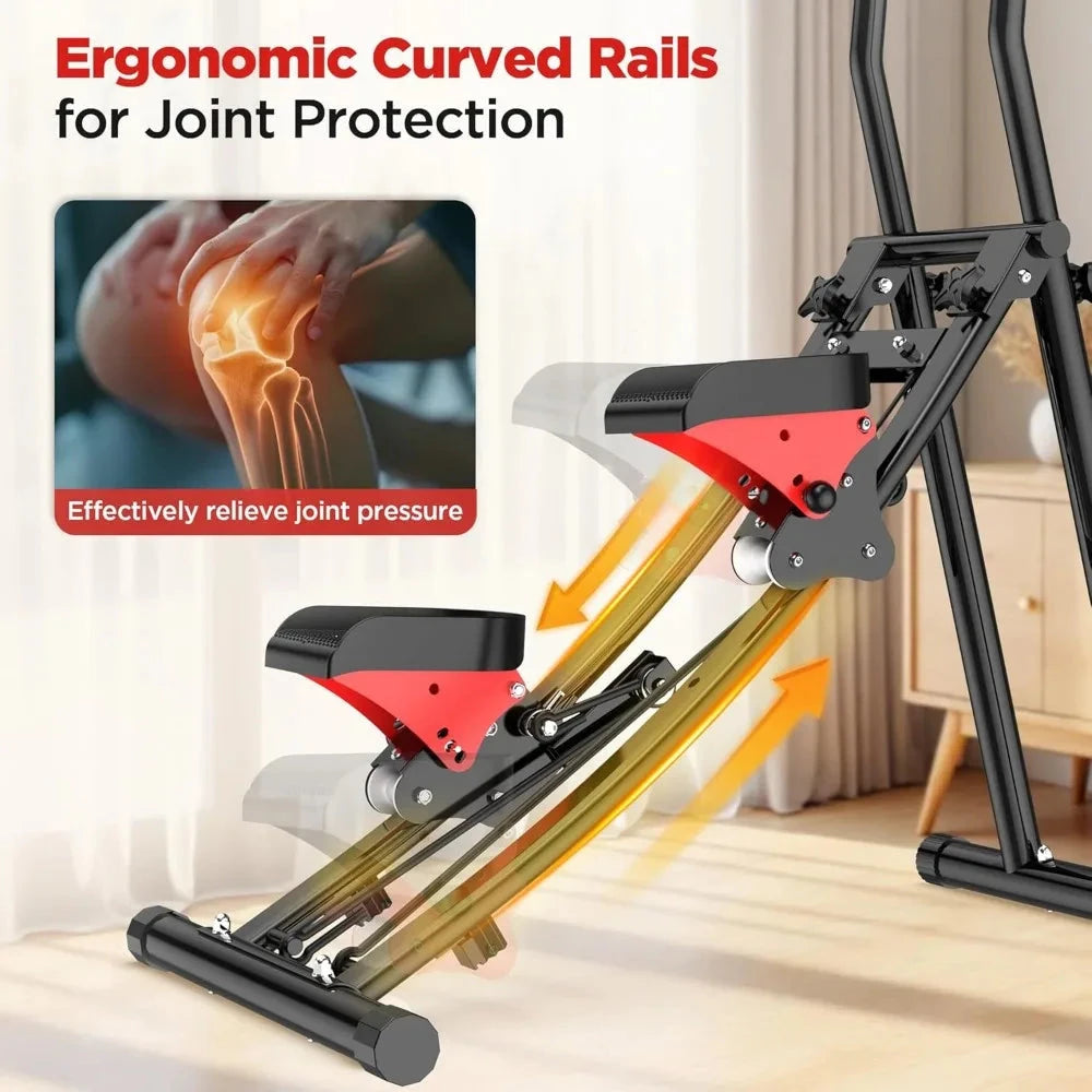 "Compact Home Stair Climber for Full-Body Workout with Adjustable Handlebar and Pedals" Ohberri