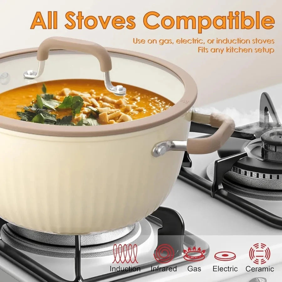 22Pcs Pots and Pans Set Non Stick Ceramic Induction Ohberri