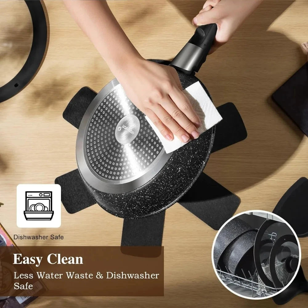 20 Pcs Pots and Pans Set Non Stick, Ceramic Cookware Set Detachable Handle Ohberri