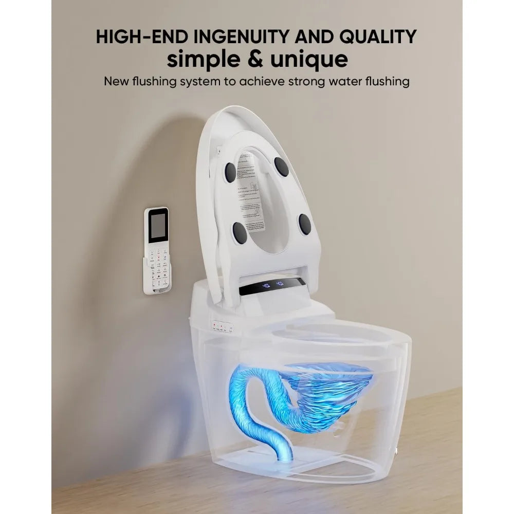 Smart Tankless Toilets with Warm Water Sprayer and Dryer, Foot Sensor Ohberri
