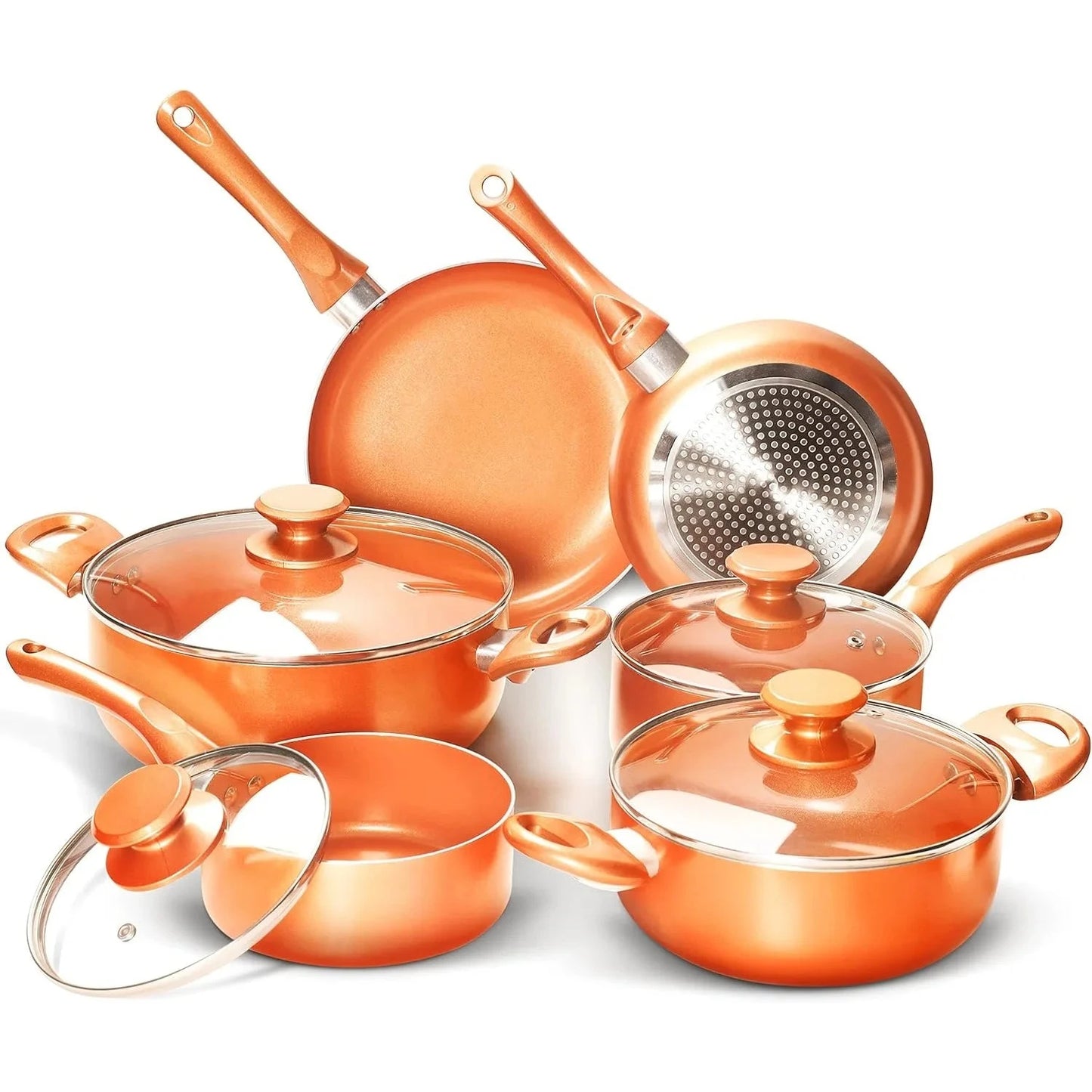 10pcs Cookware Set Ceramic Nonstick | Copper Aluminum , Induction Ohberri