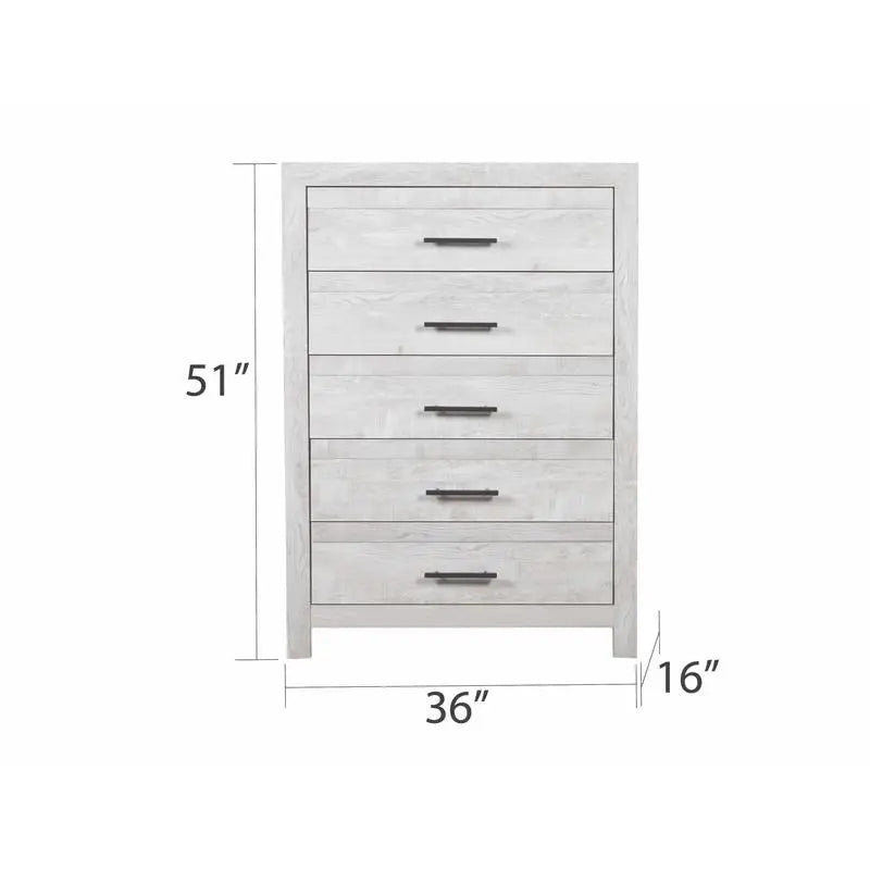 Modern Twin 5PC Storage Bedroom Set - Natural Wood Finish, Elegant Design - Ohberri