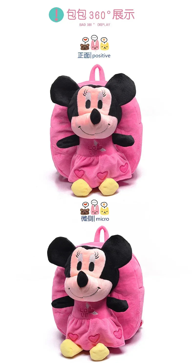 Hello Kitty KT Mickey Mouse Cat Cartoon PP Cotton Short Plush Doll Kindergarten Children Backpack Boys Girls Schoolbag - Ohberri