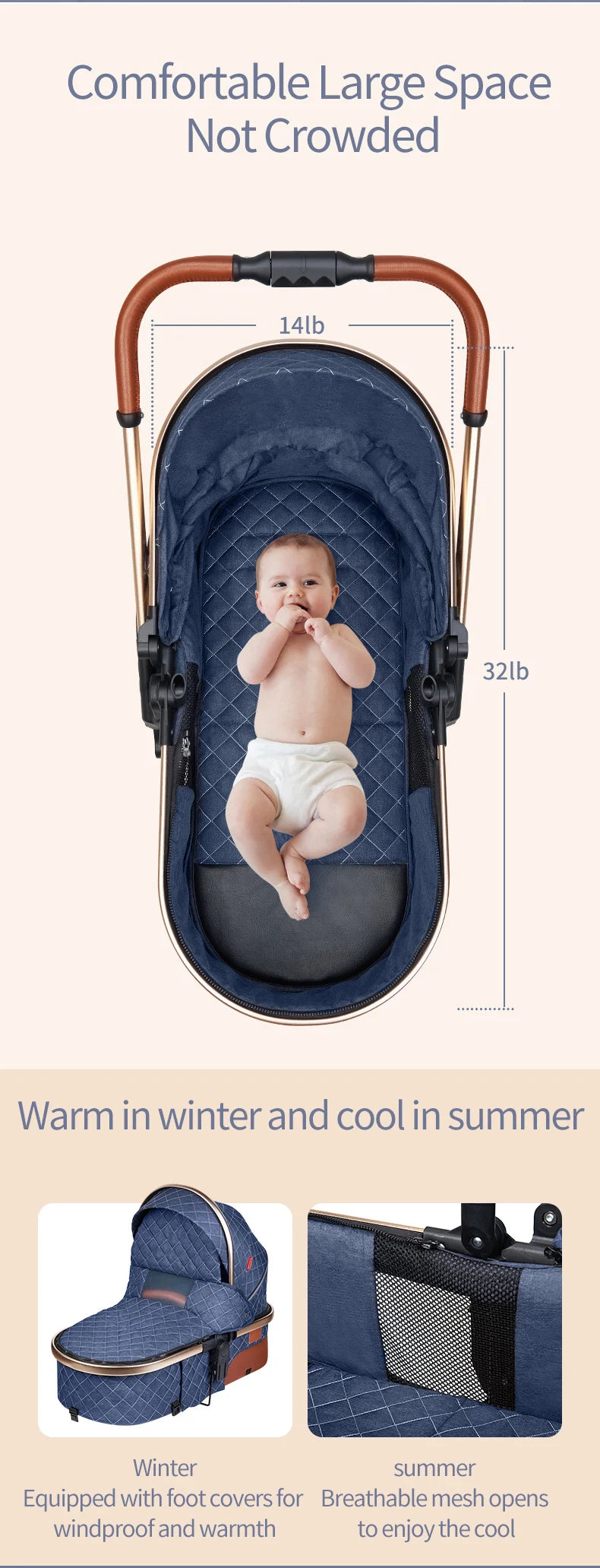 3 in 1 Stroller - Ohberri