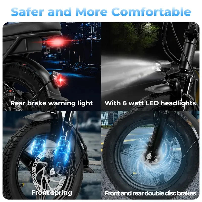 14 inch 500W 24MPH 48V 10Ah battery, 3-level pedal assist - Ohberri