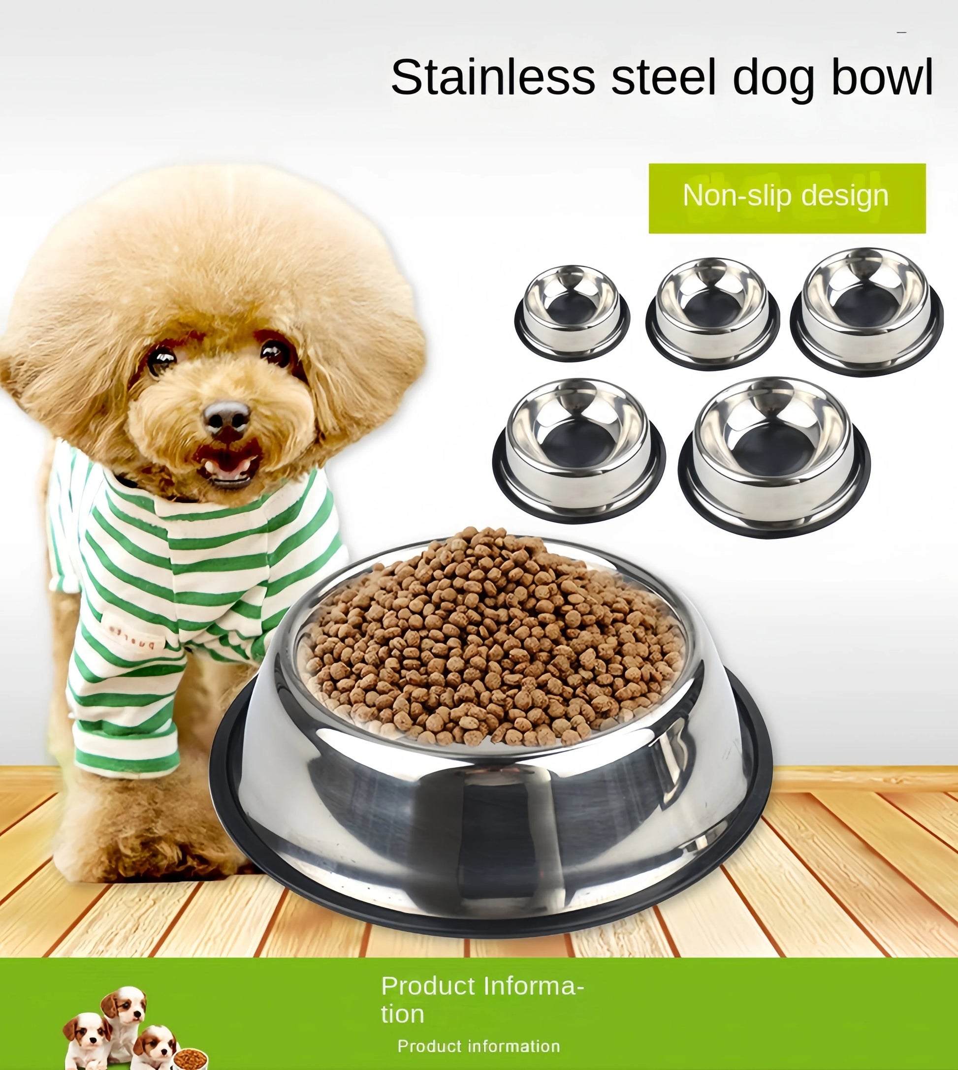 Pet Dog Cat Stainless Steel Bowl Pet Feeding Bowl Cat and Dog Drinking Bowl Metal Feeder Bowl Durable Easy To Clean 6 Sizes Ohberri