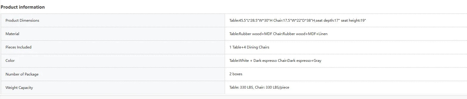 5-Piece Dining Set with Faux Marble Tabletop, Faux Marble dining table set for 4, Modern Wooden Dining Table Set for Kitchen - Ohberri