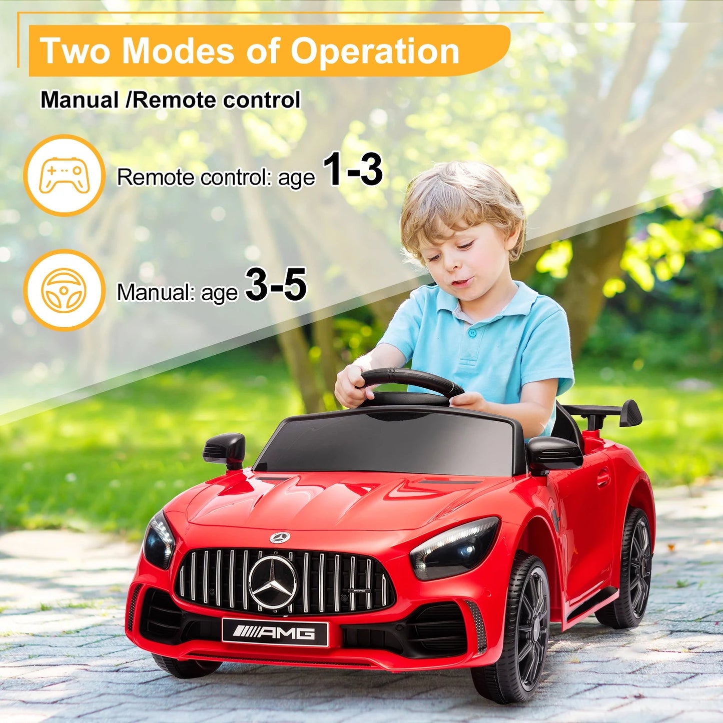 Dual Drive 12V 4.5Ah with 2.4G Remote Control Mercedes-Benz Sports Car Red Ohberri