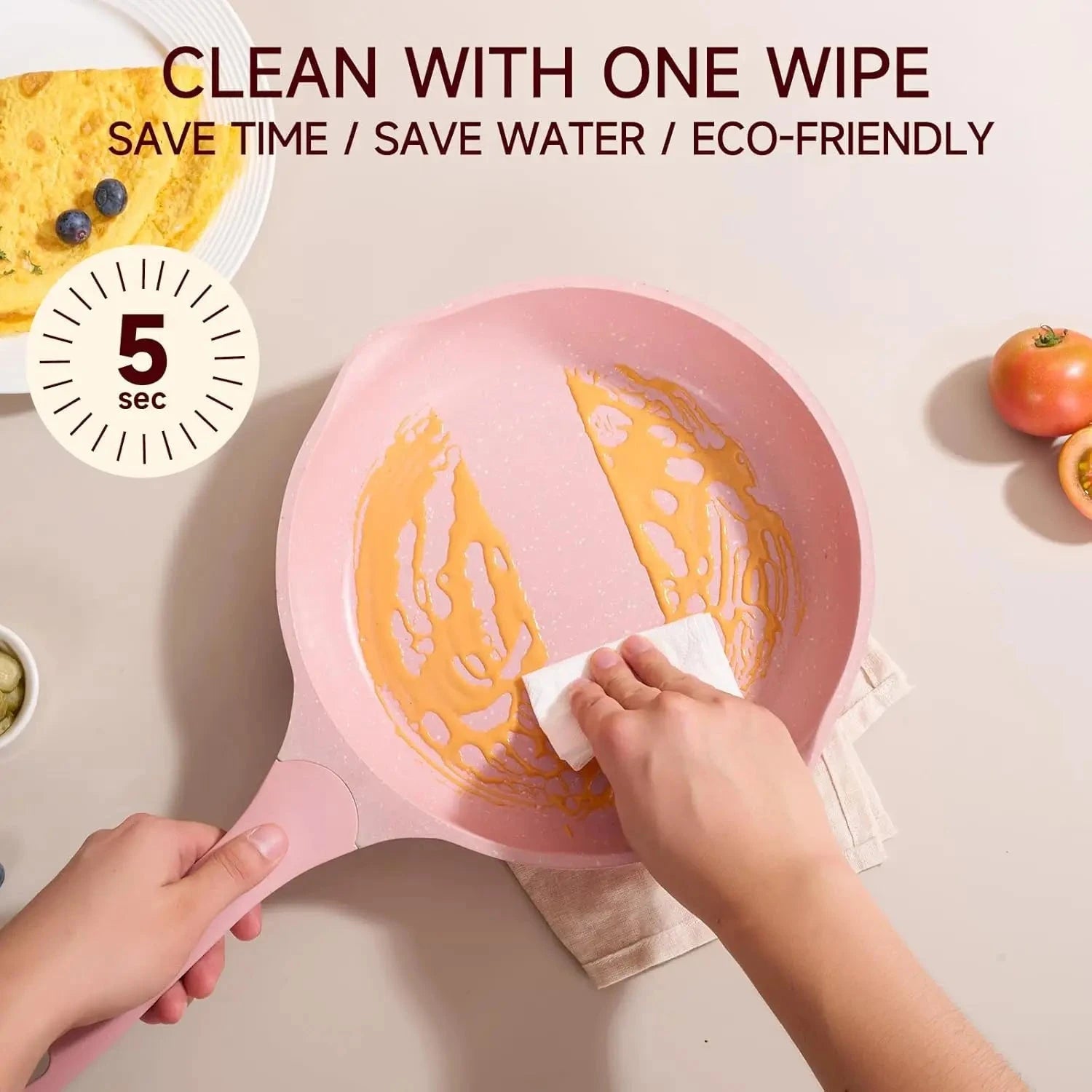 Pink Pots and Pans Set Nonstick 23pcs Induction Ohberri