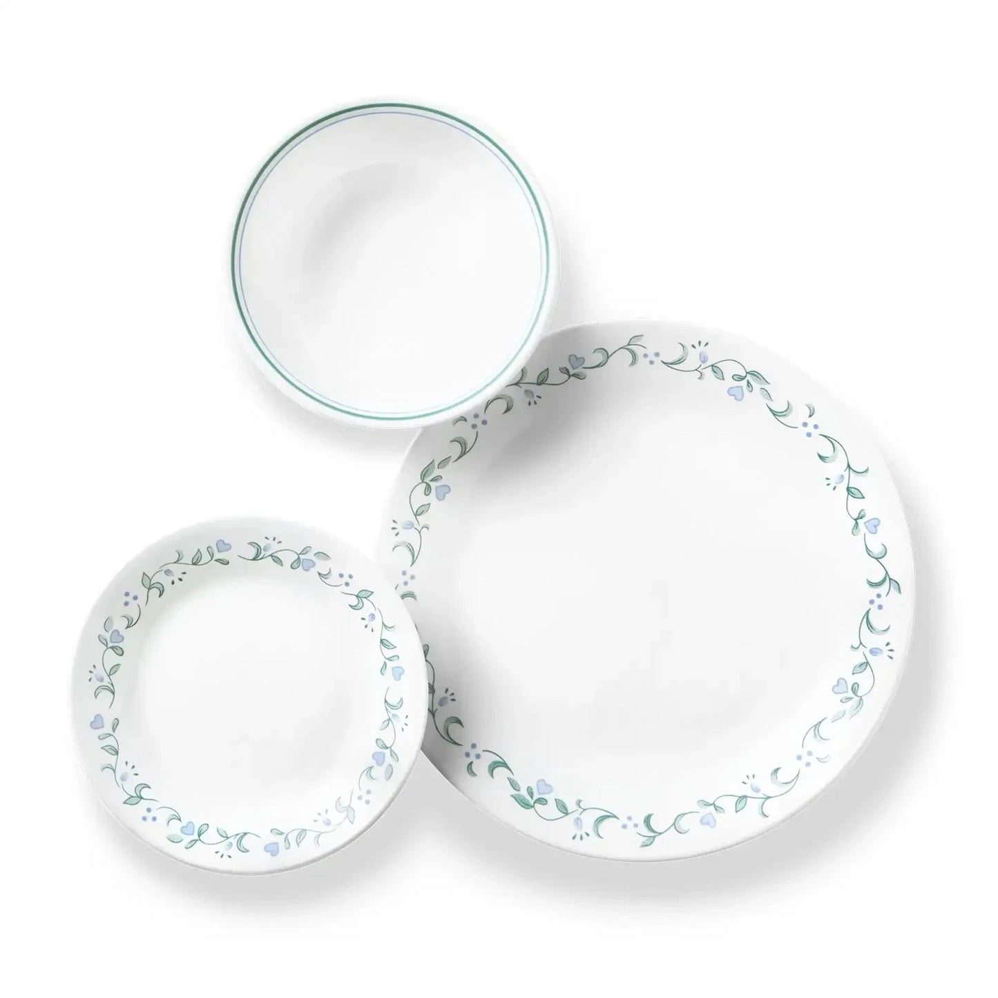 Country Cottage, White and Green Round 12-Piece Dinnerware Set Ohberri