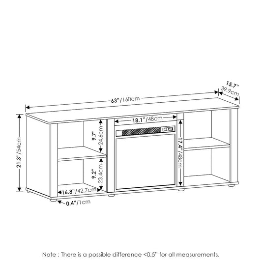 Classic 70 H Tv Stand With Fireplace, Solid White Ohberri
