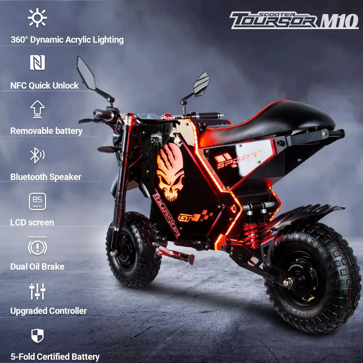M10 Electric Bicycle 5000W*2 Dual Motor 72V50AH Electric Bike Ohberri
