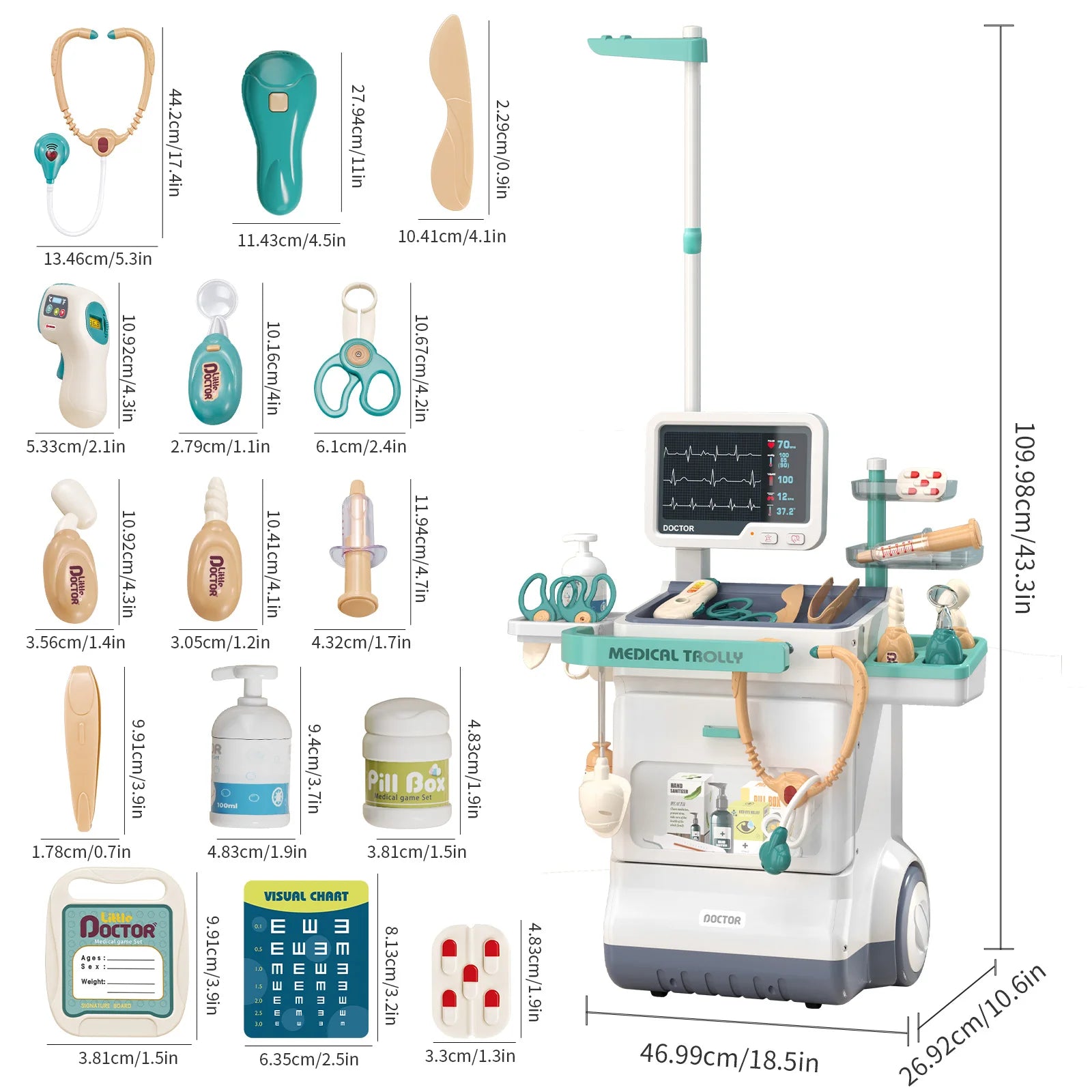 Children's Doctor Toy Set Role-Playing Injection and Stethoscope Simulation - Ohberri